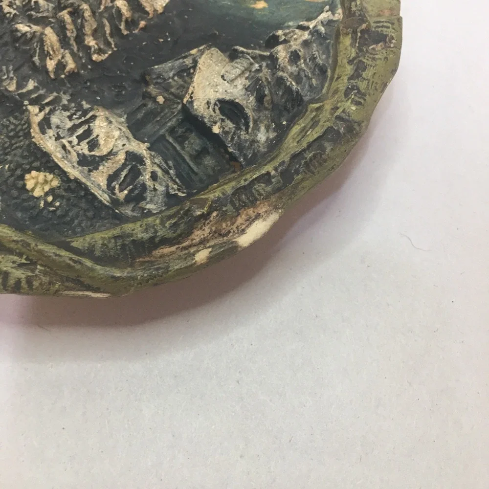 Vintage German Mountain Village 3D Plaster Wall Plate 6